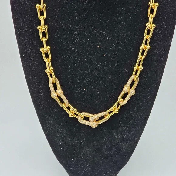 Auth Louis Vuitton Lock & Key w/Unbranded 925 Pure Silver Gold Plated Necklace